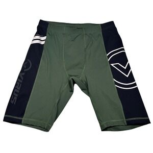 Virus Compression Shorts Mens Medium Olive Green Black Bioceramic Performance